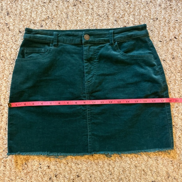*3 for $9* Green Corduroy Mini Skirt - Picture 6 of 8